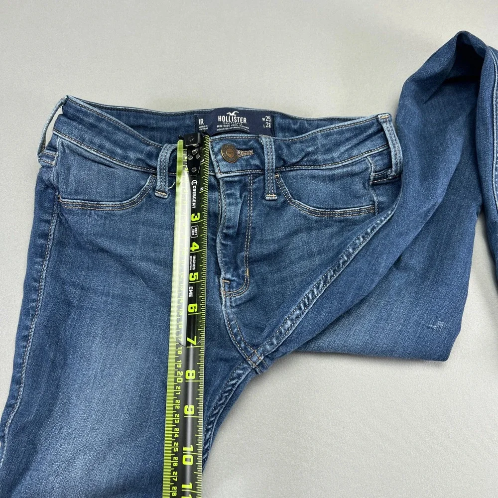 Hollister Legging Jeans Womens 1R Blue Denim Skinny Leg Low Rise Medium Wash